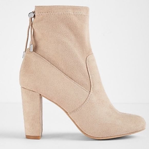 Express Shoes - EXPRESS Suede Sock Heel Booties